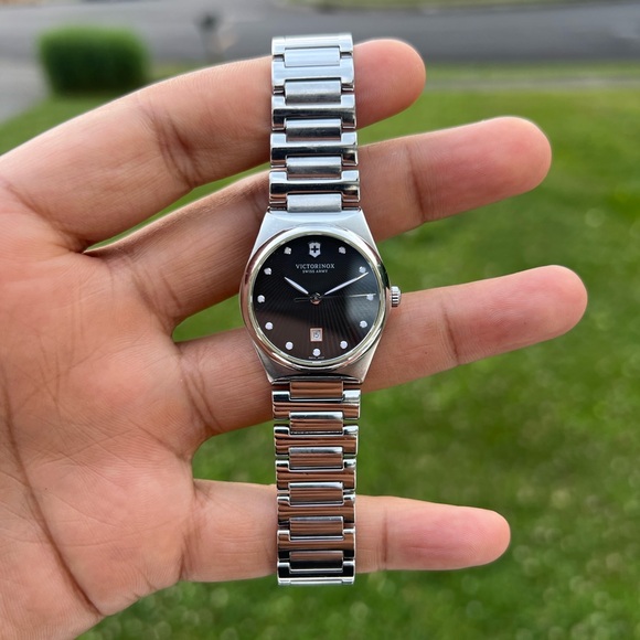 Victorinox Victoria Silver Tone Black Date Dial Women's Swiss Made Watch - Picture 2 of 14